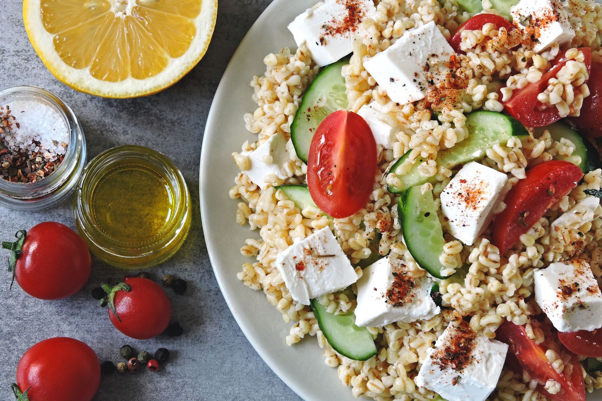 Fried Halloumi with Minty Couscous