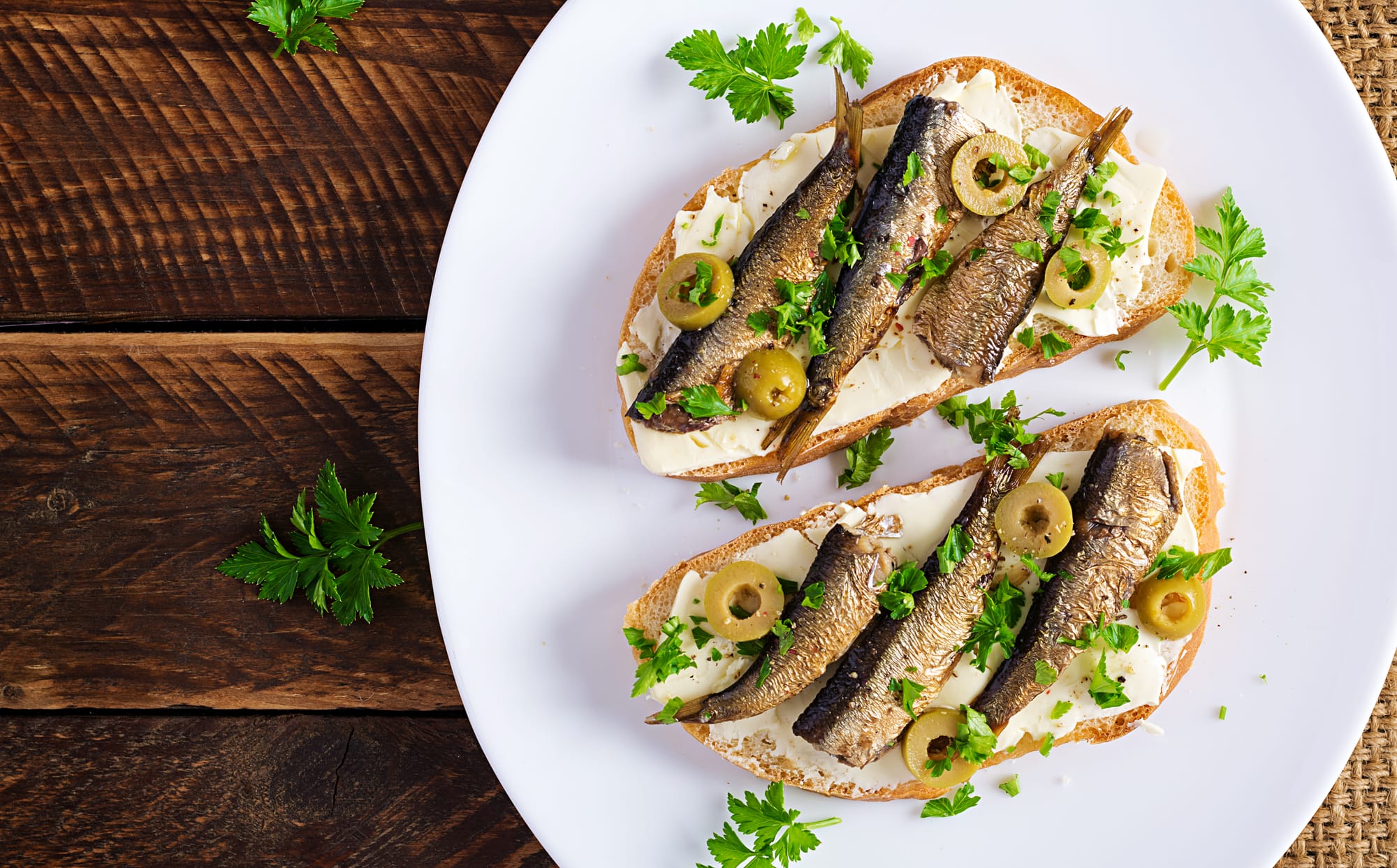 Mackerel and Spinach Bruschetta