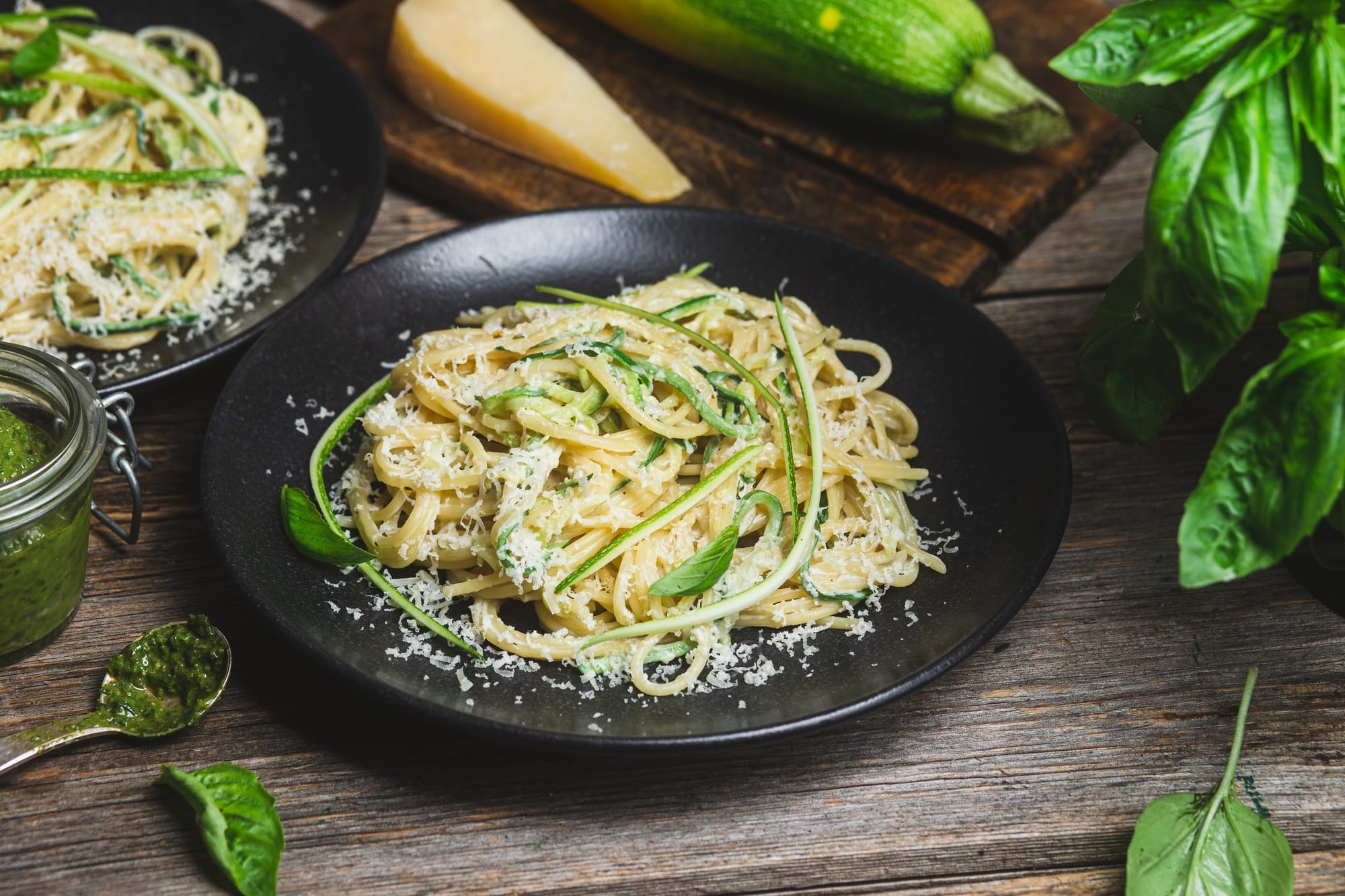 Zucchini and Burrata Tagliatelle