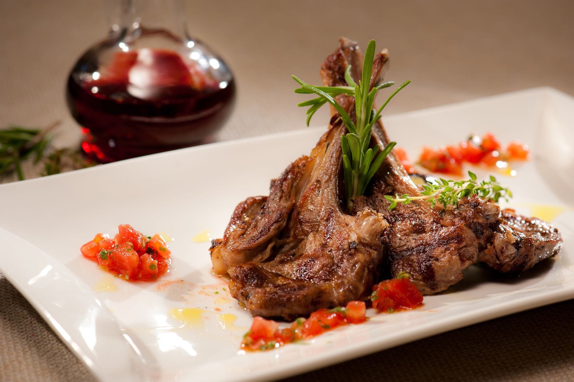 Lamb Chops with Capsicum, Mushroom and Tomato Sauce