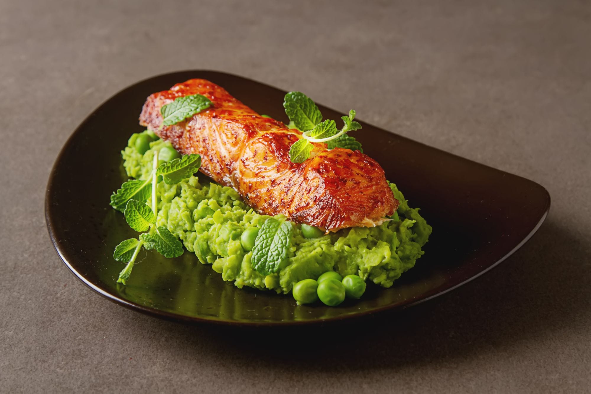 Salmon with Pea Puree