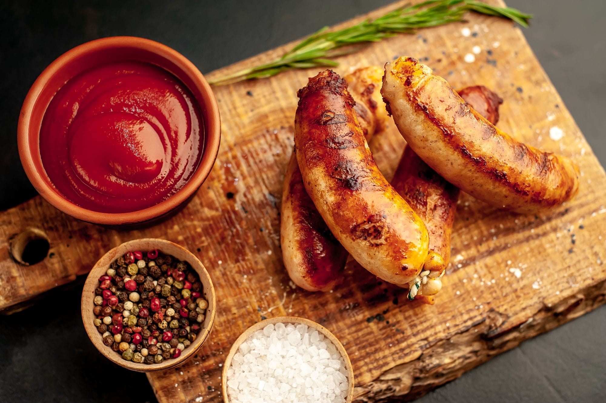 Chipolatas with Bean Mash and Tomato Gravy