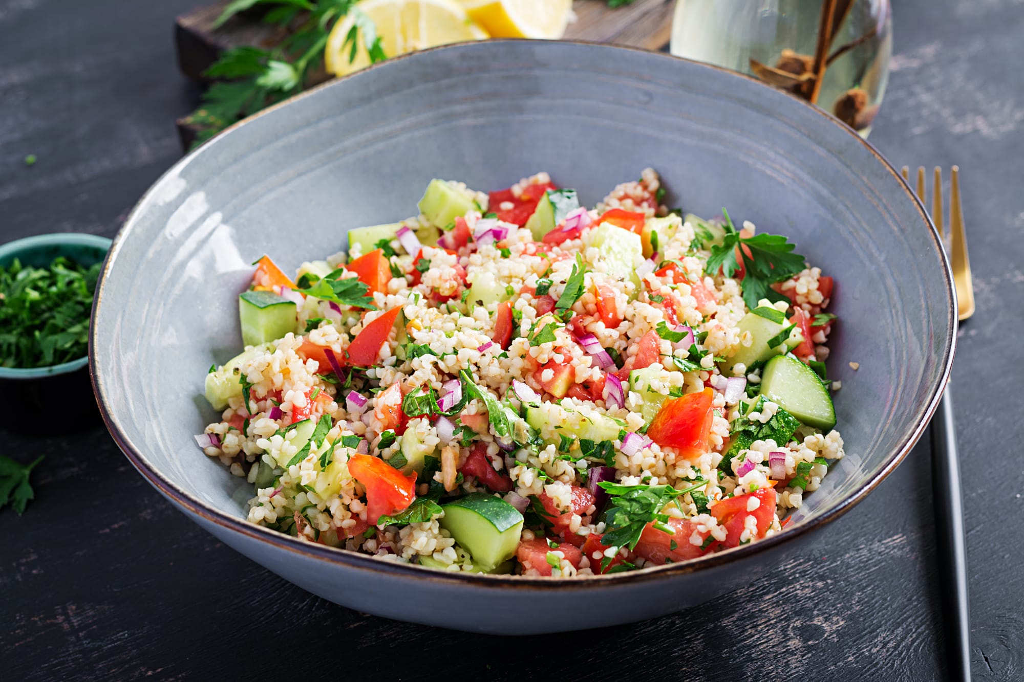 Tabbouleh with Halloumi