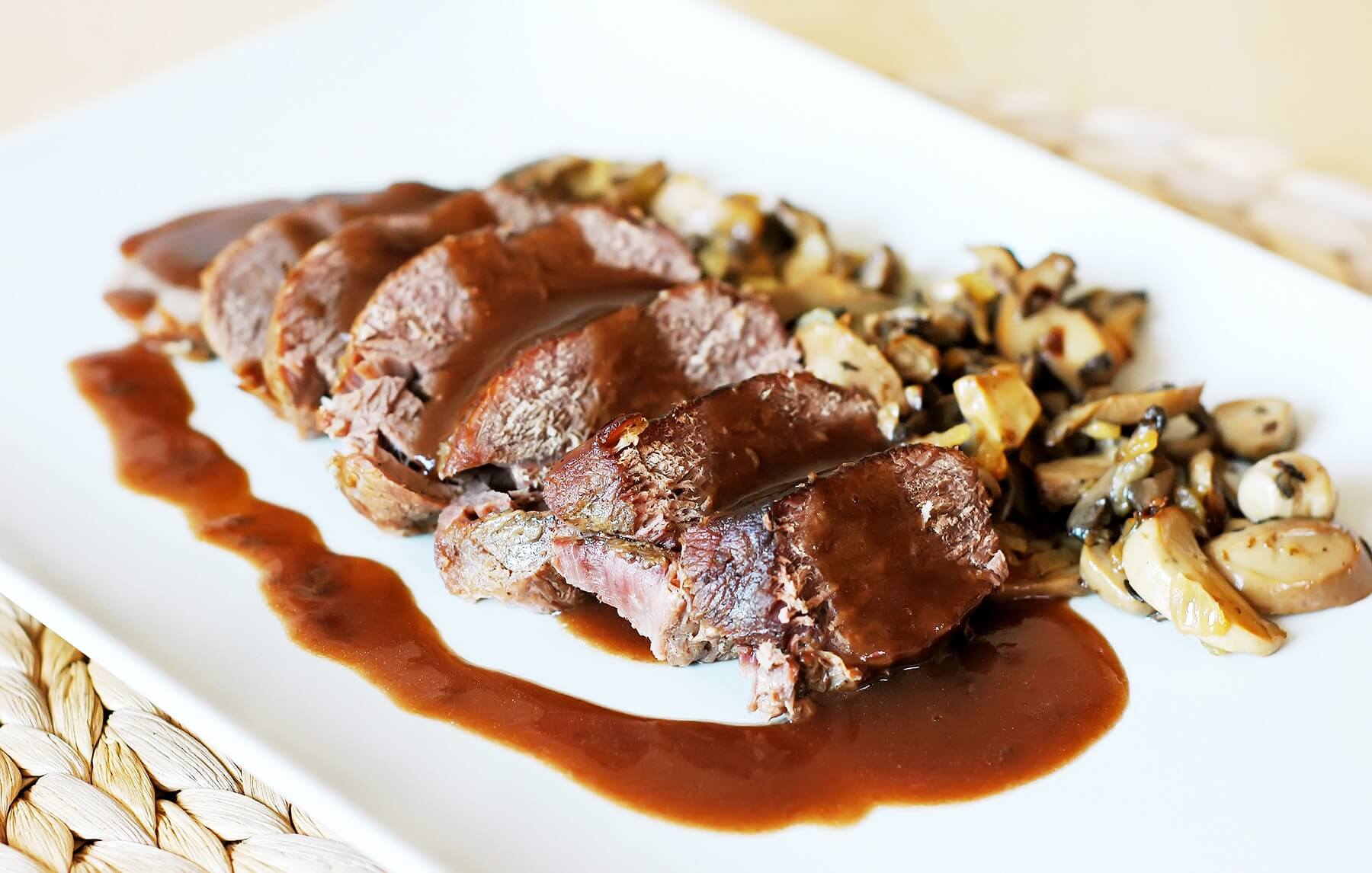 Bavette Steaks with Mushrooms