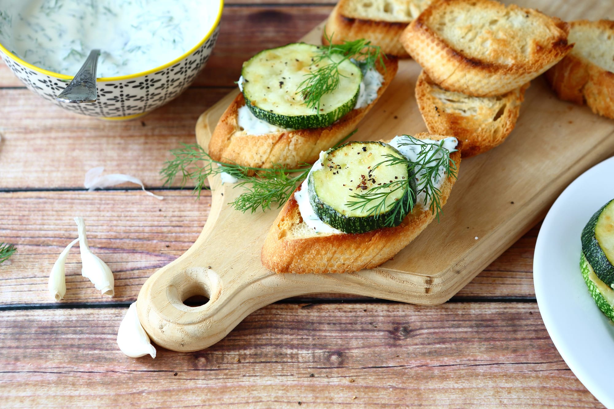 Pecorino and Zucchini Bruschetta