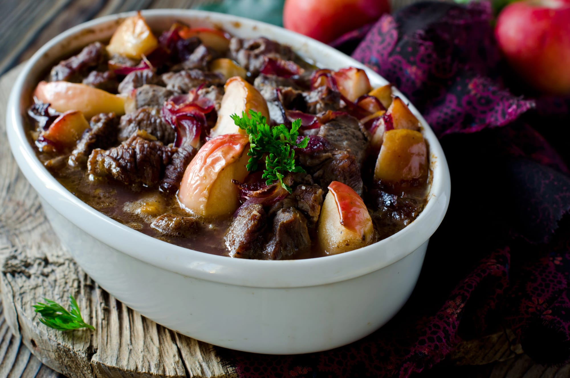 Beef, Kidney Bean and Apple Hotpot