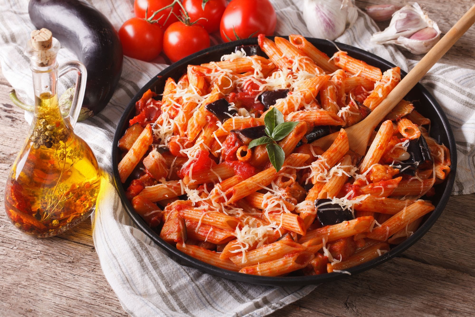 Capsicum, Eggplant and Chickpea Pasta