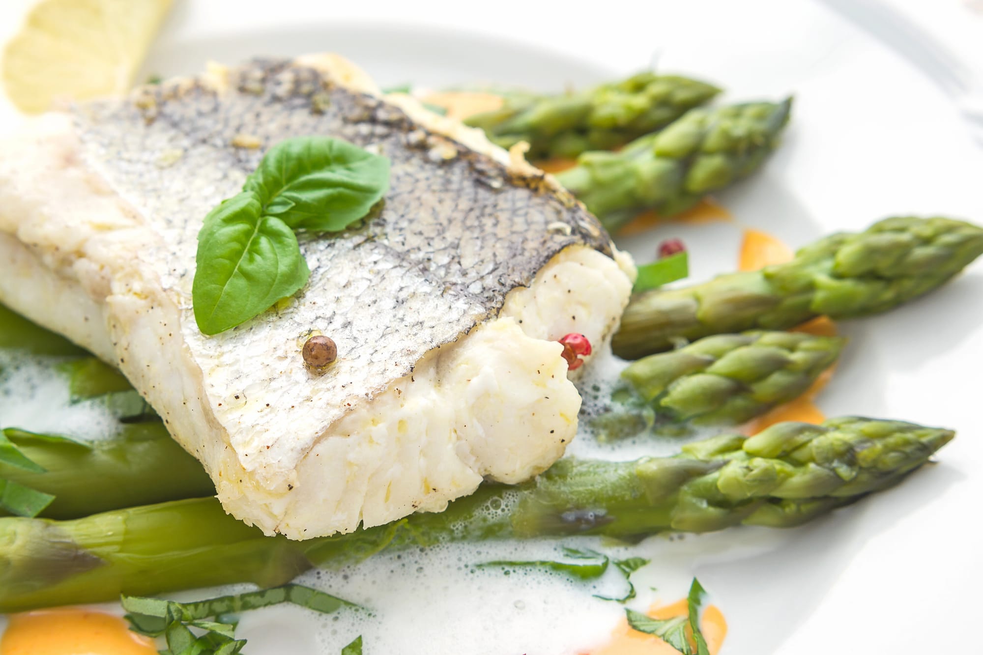 Cod Fillets with Asparagus Salad