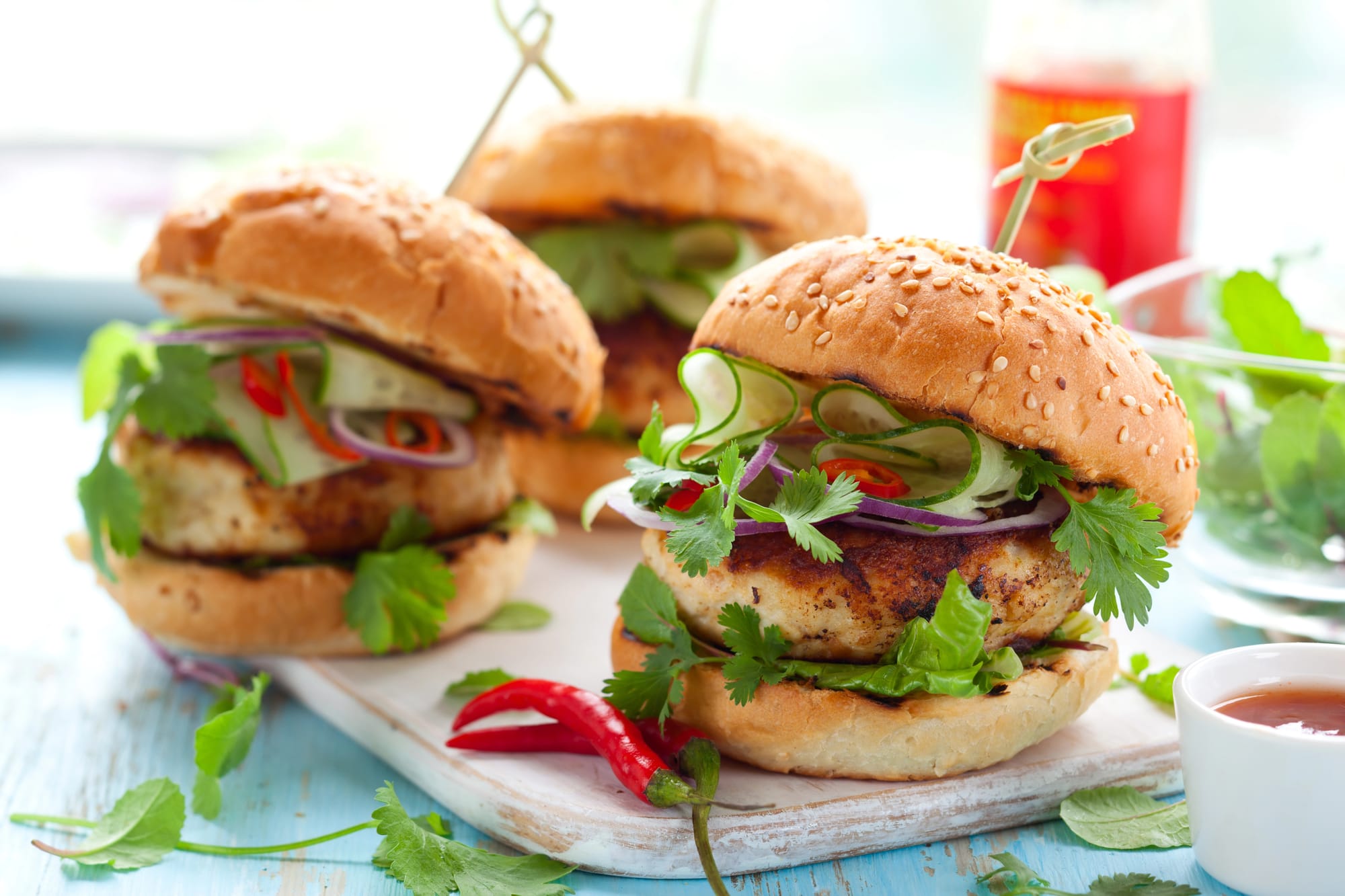 Korean Chicken Burgers