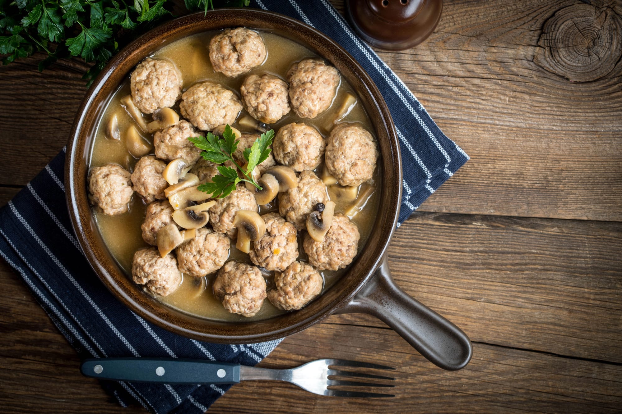 Beef Meatballs with Stroganoff Sauce