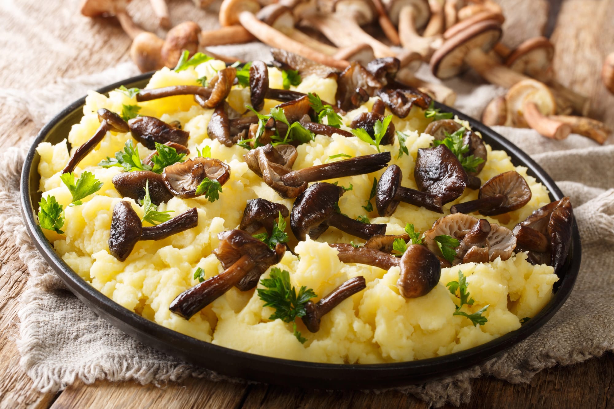 Miso Mushrooms and Sweet Potato Mash