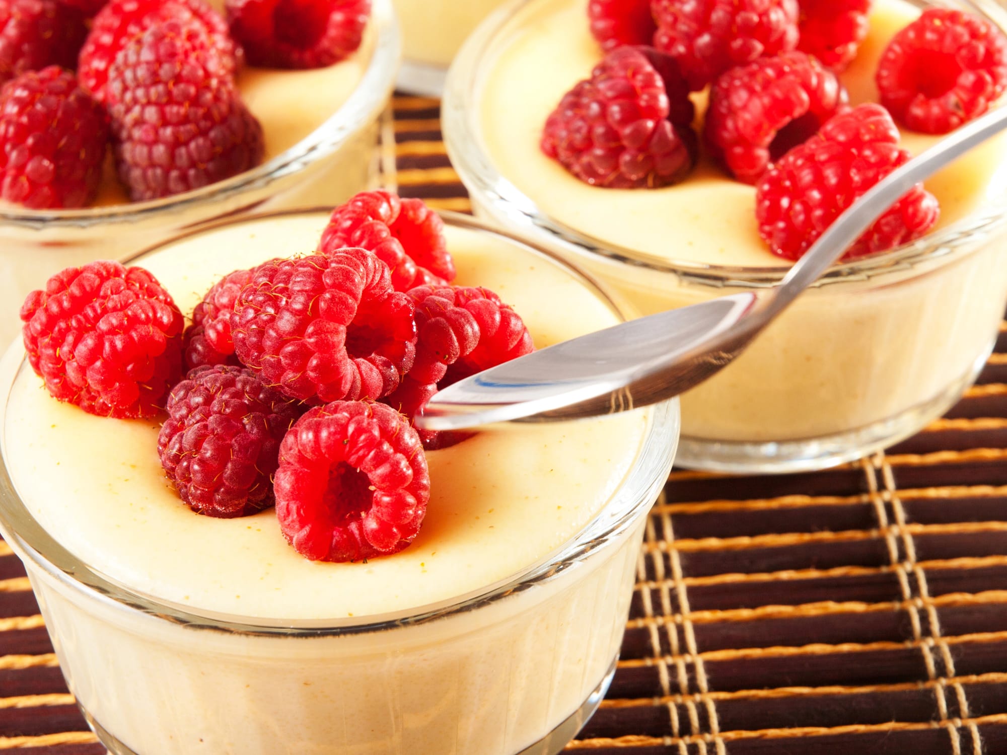 Raspberry and White Chocolate Baked Custards