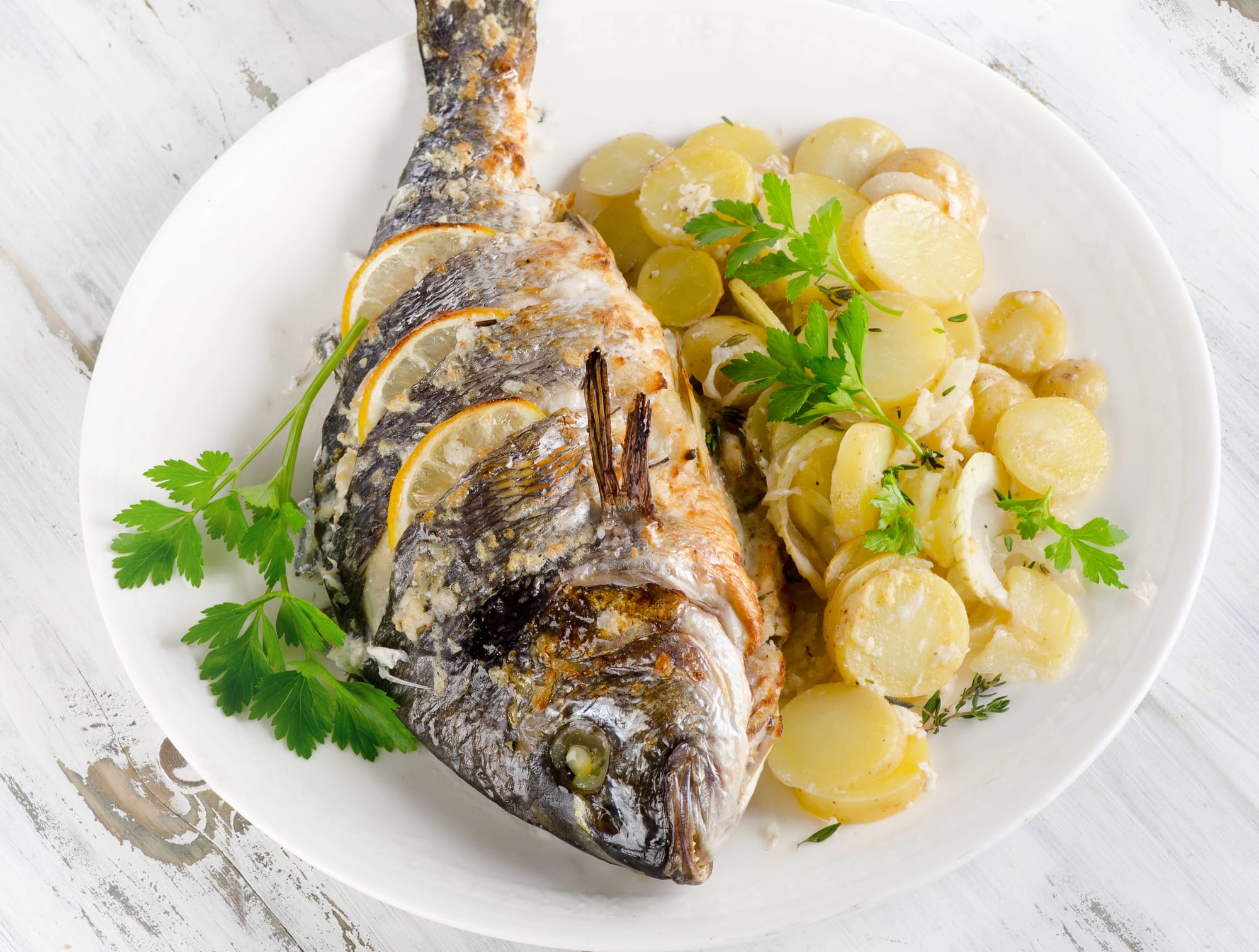 Sea Bass with Fennel and Crispy Potatoes