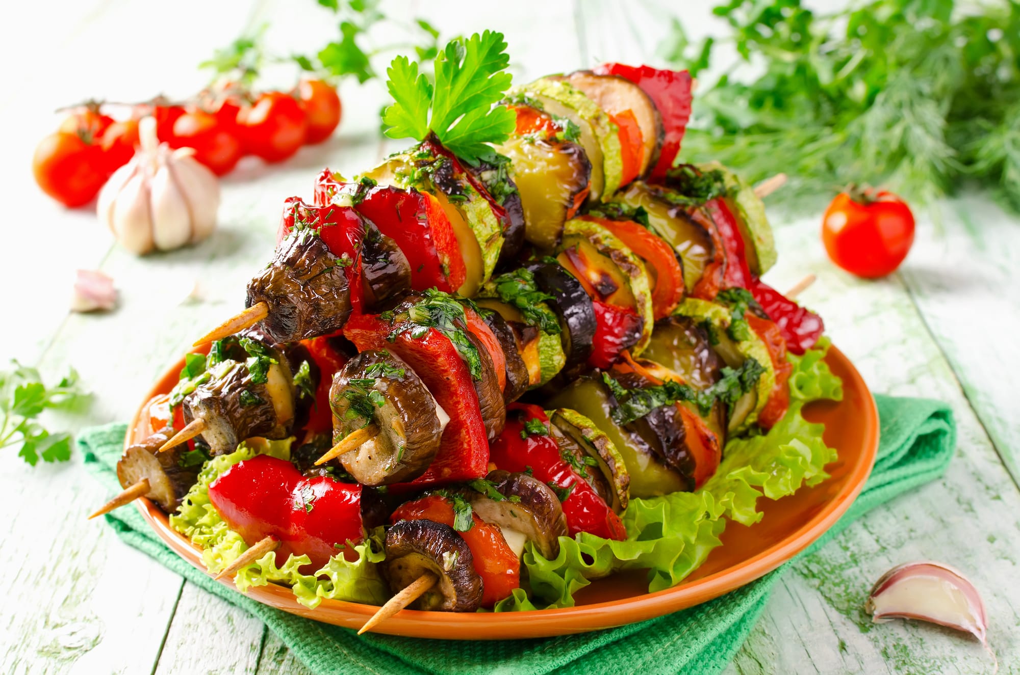 Za’atar Eggplant and Tahini Skewers