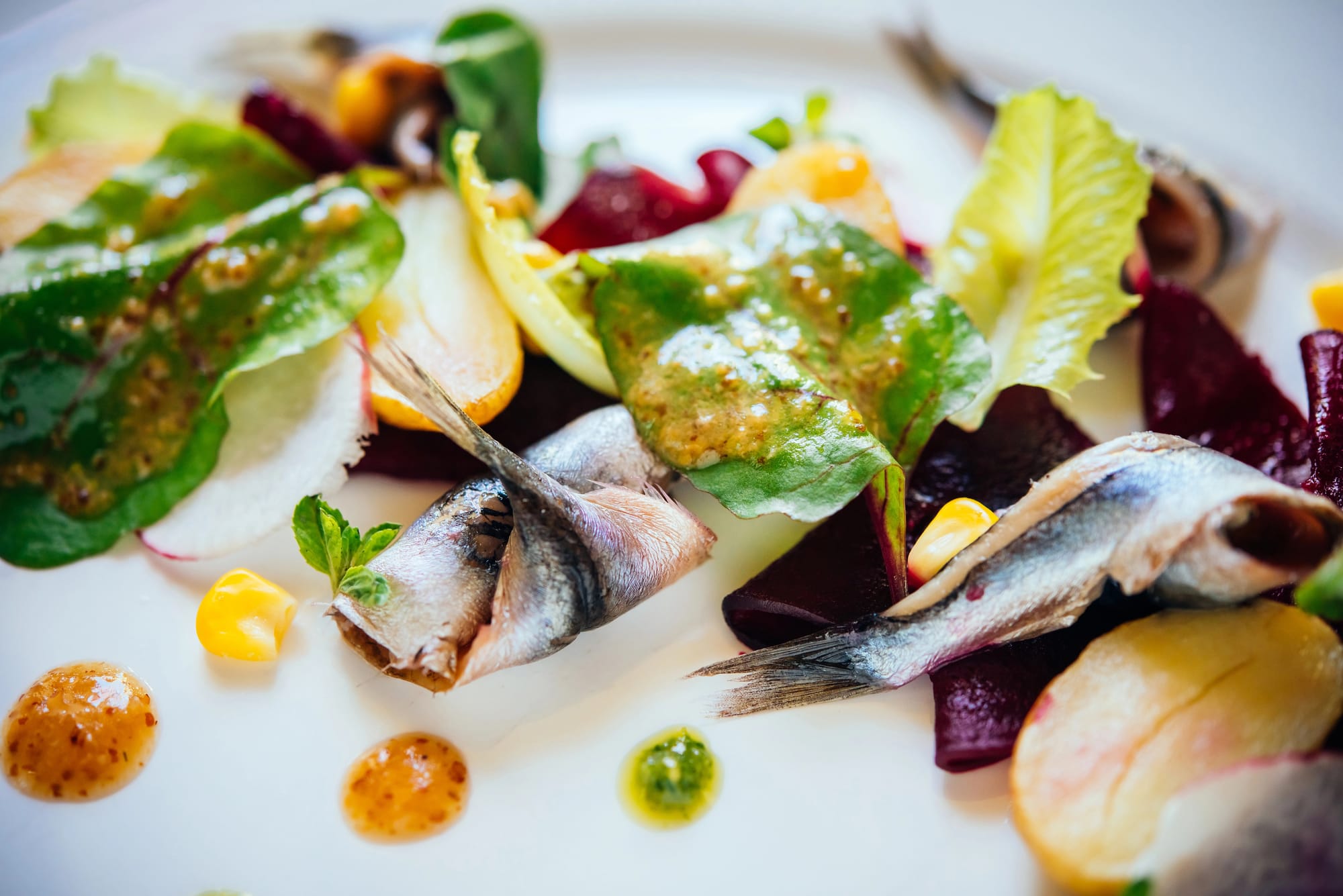 Mackerel, New Potato and Beetroot Warm Salad