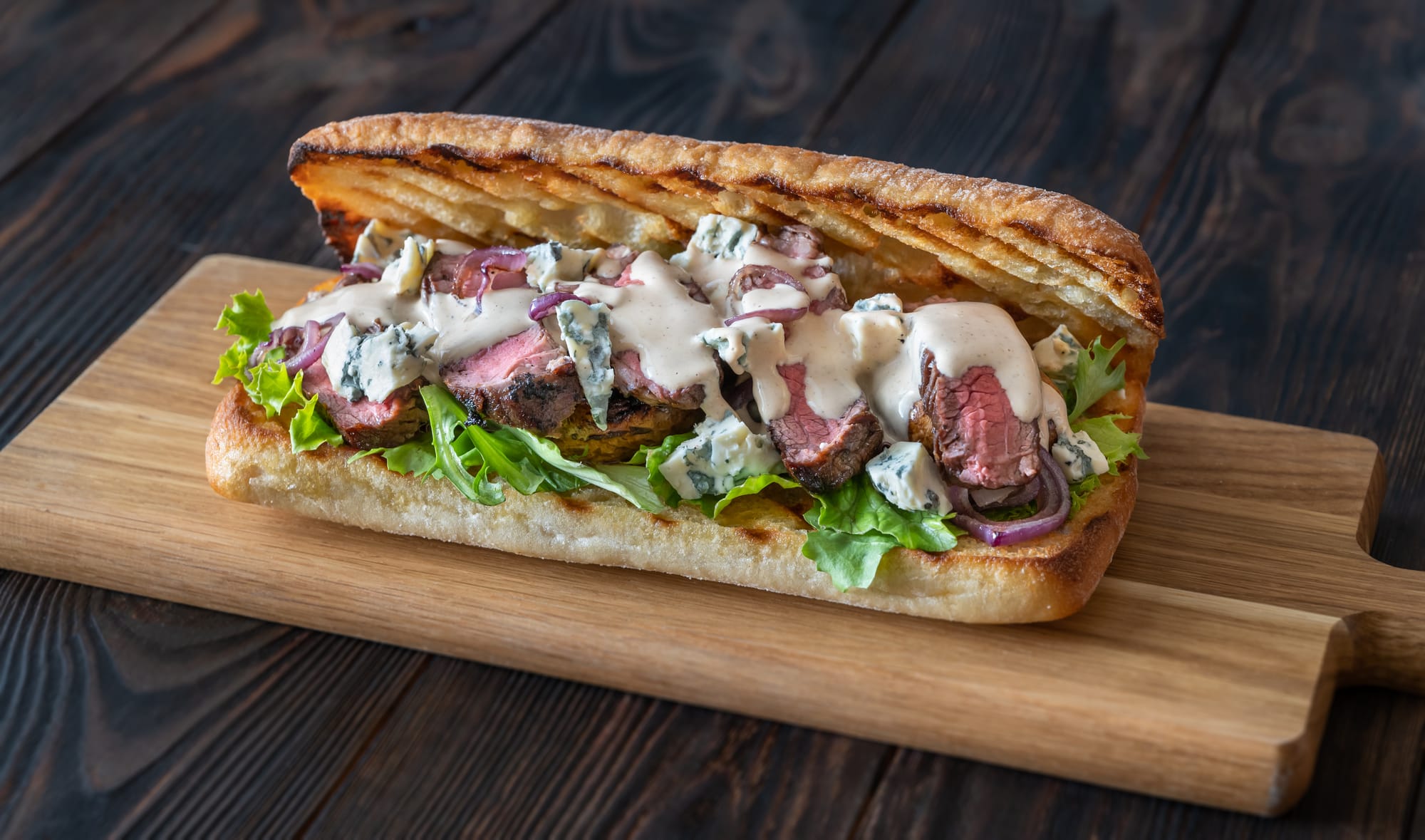 Steak and Blue Cheese Open Sandwich