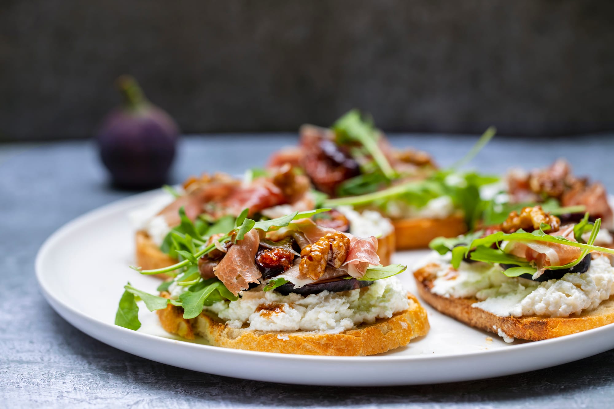 Goat’s Cheese, Pear and Walnut Bruschetta