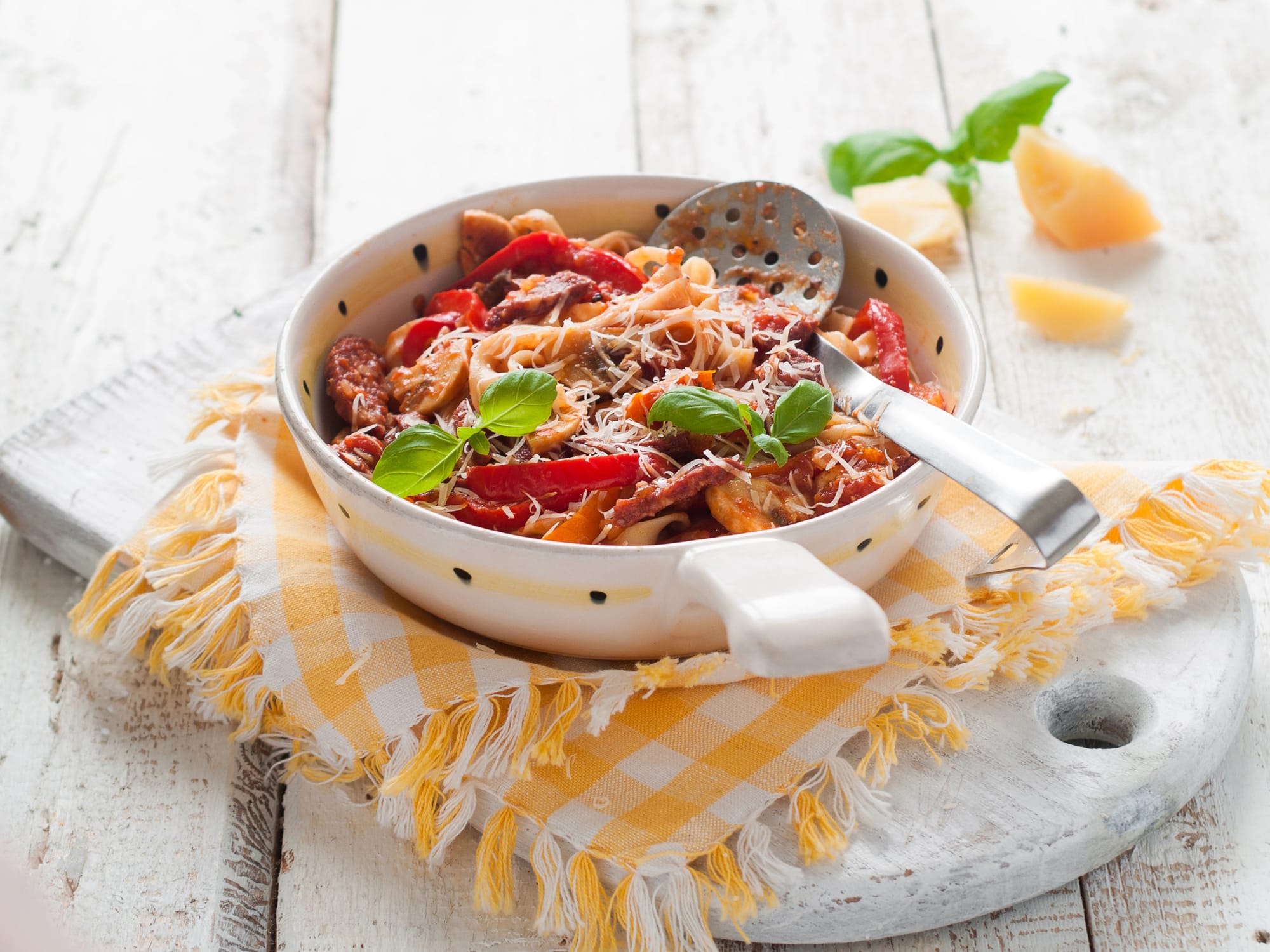 Tagliatelle with Sausage and Ricotta