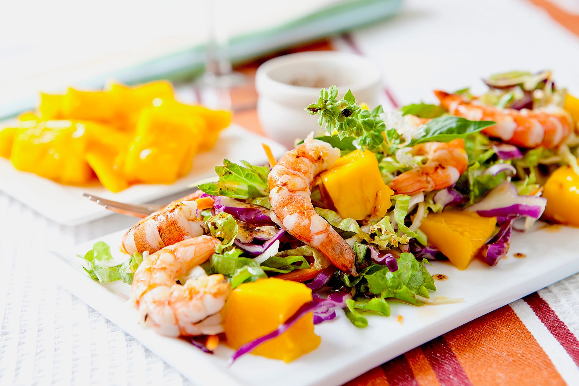 Chilli and Lime Prawns with Mango Dressing