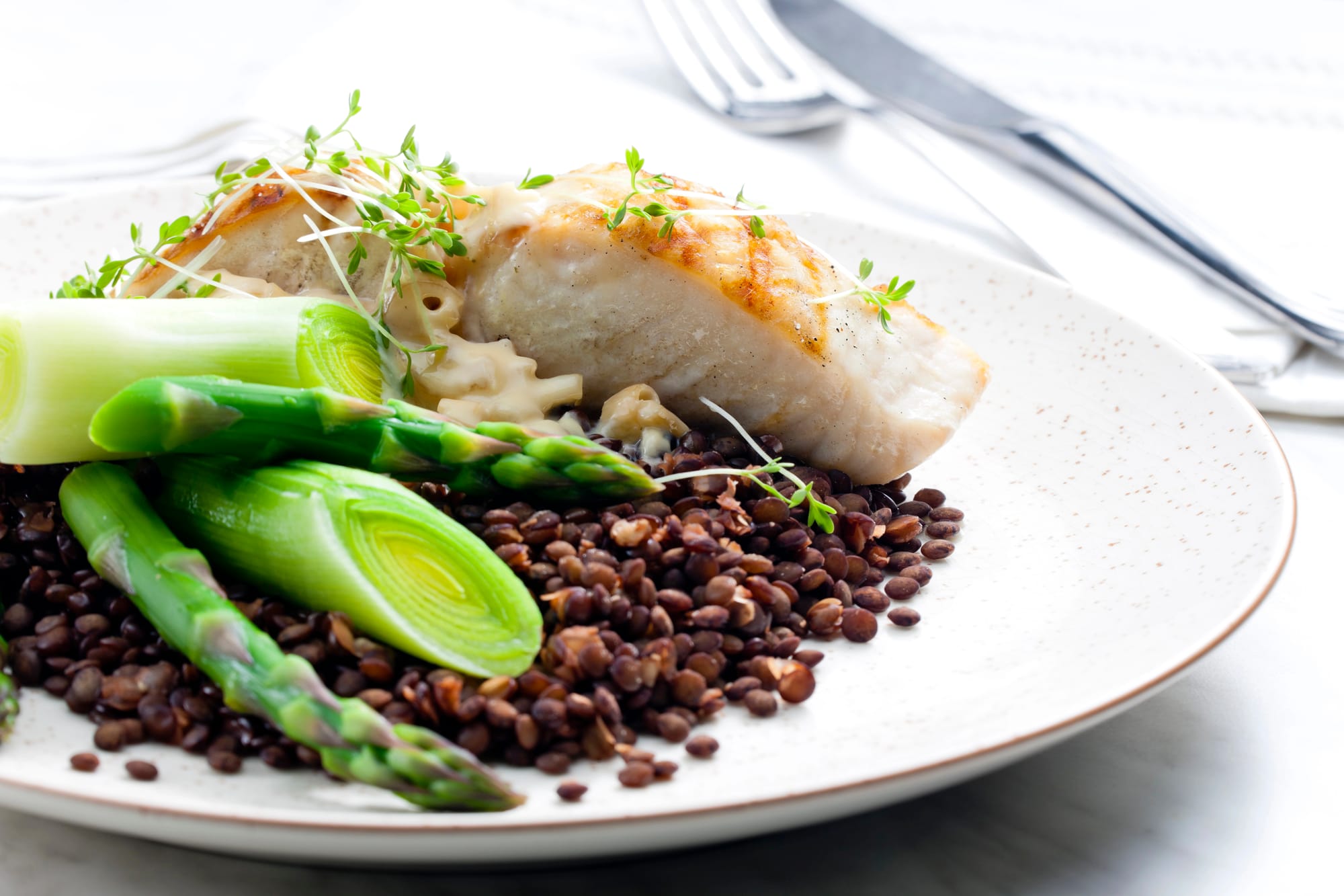 Cod with Puy Lentils