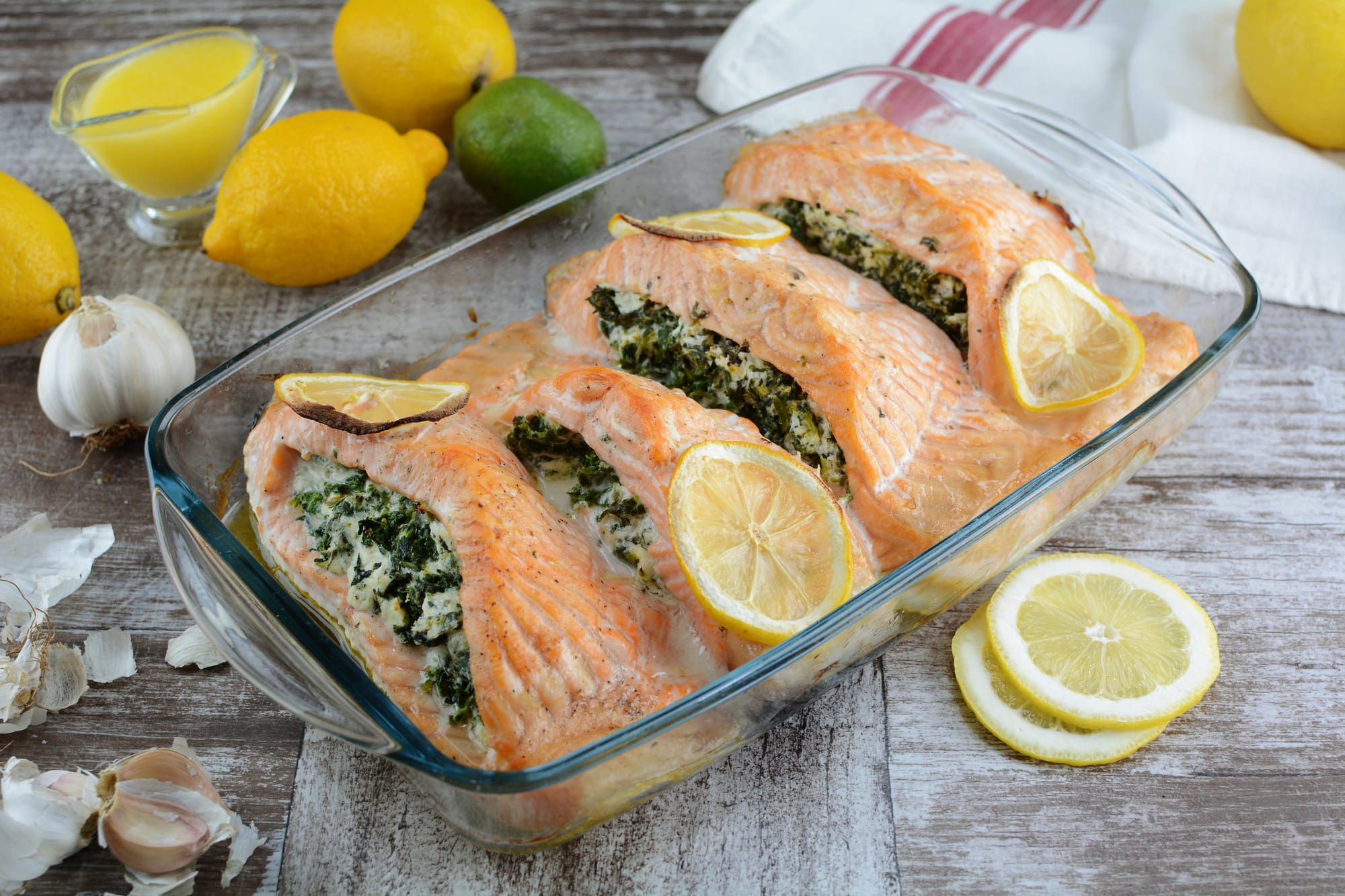 Prawn-Stuffed Creamy Salmon