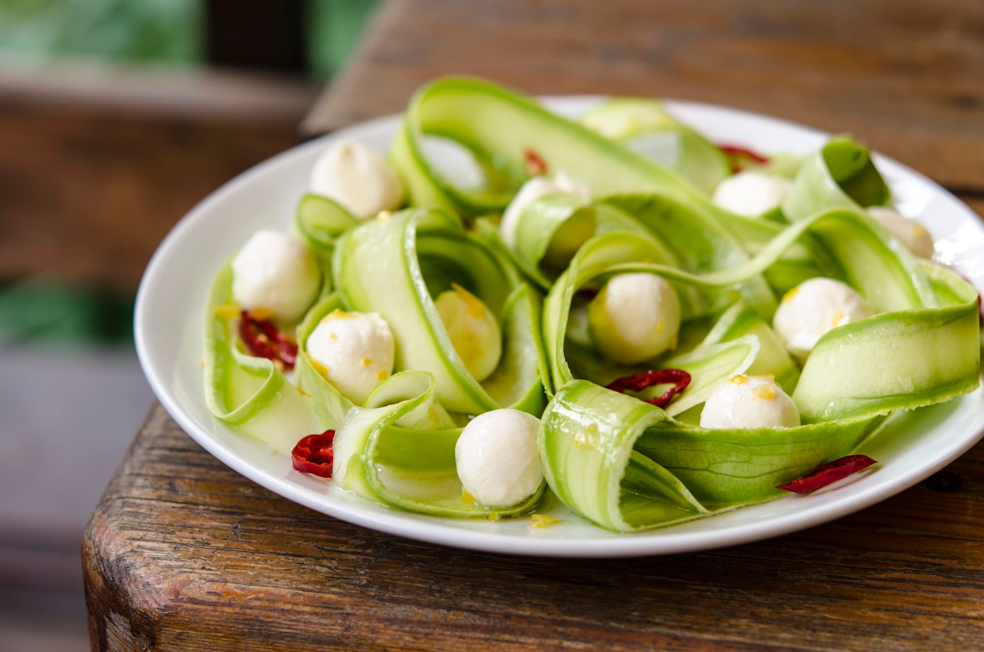 Zucchini, Bean and Mozzarella Salad