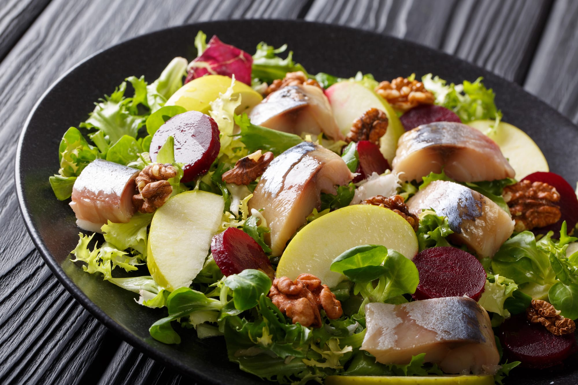 Smoked Mackerel, Bean and Beetroot Salad