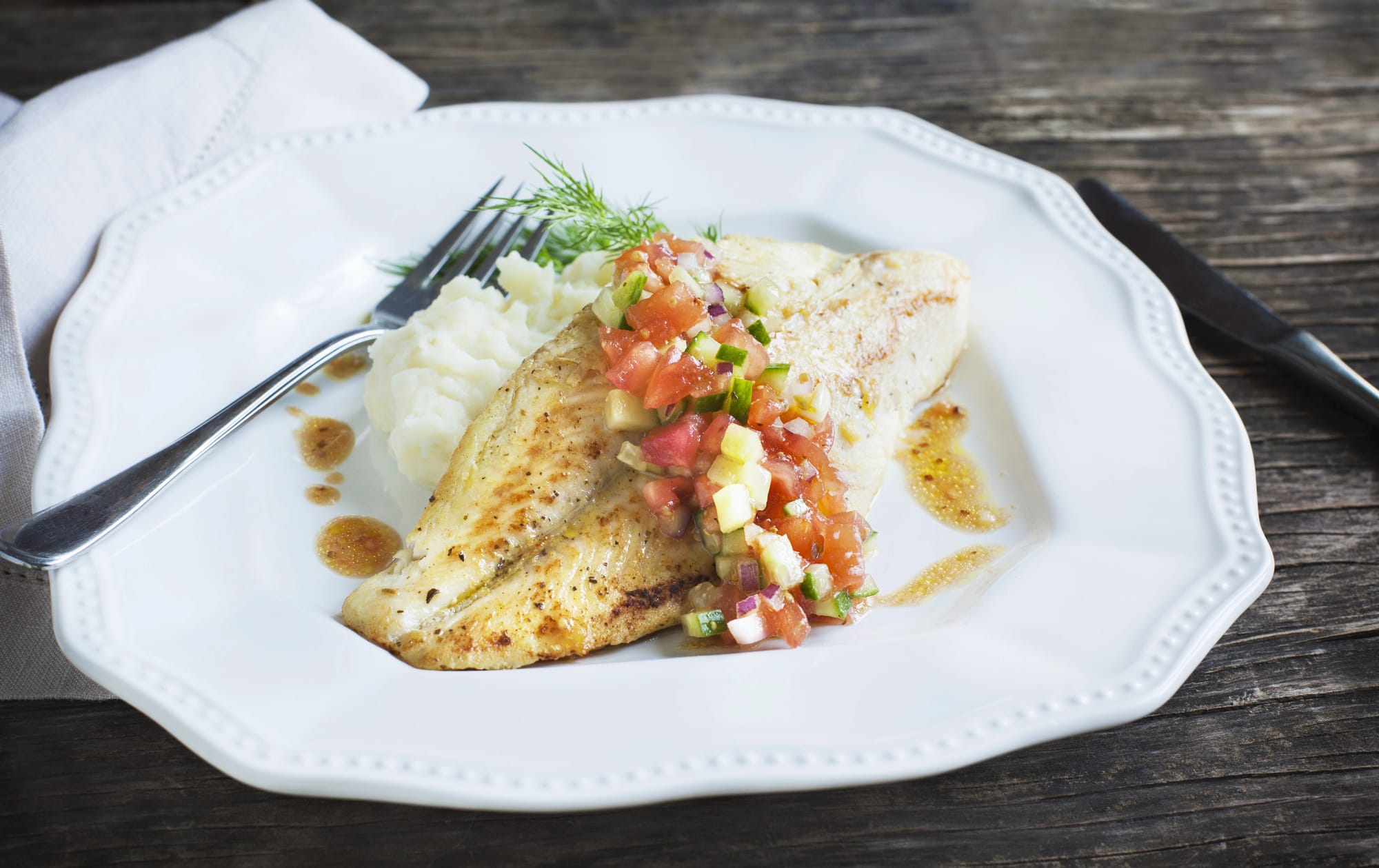 Sea Bass with Artichoke Mash