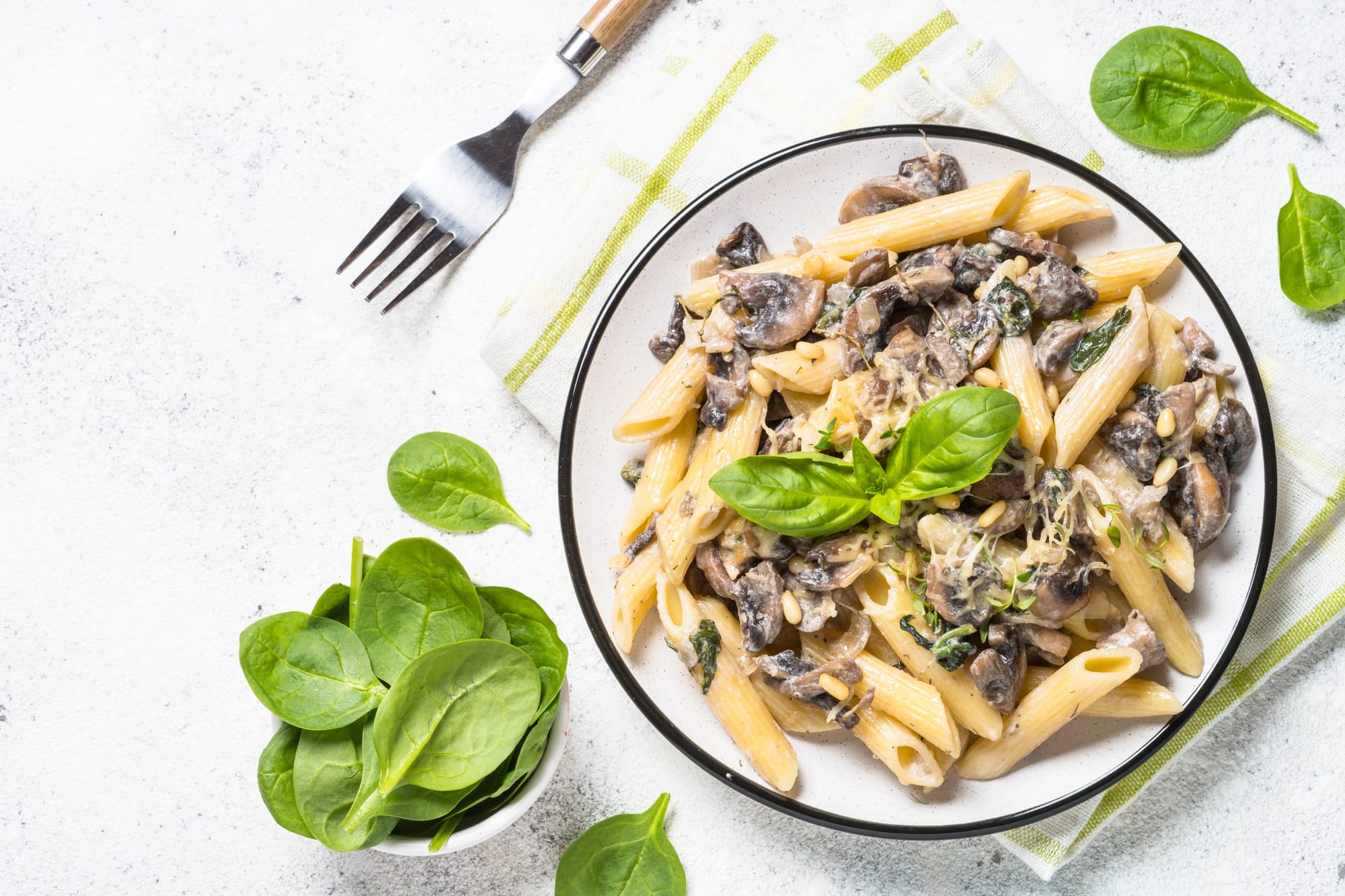 Leek, Mushroom and Garlic Penne