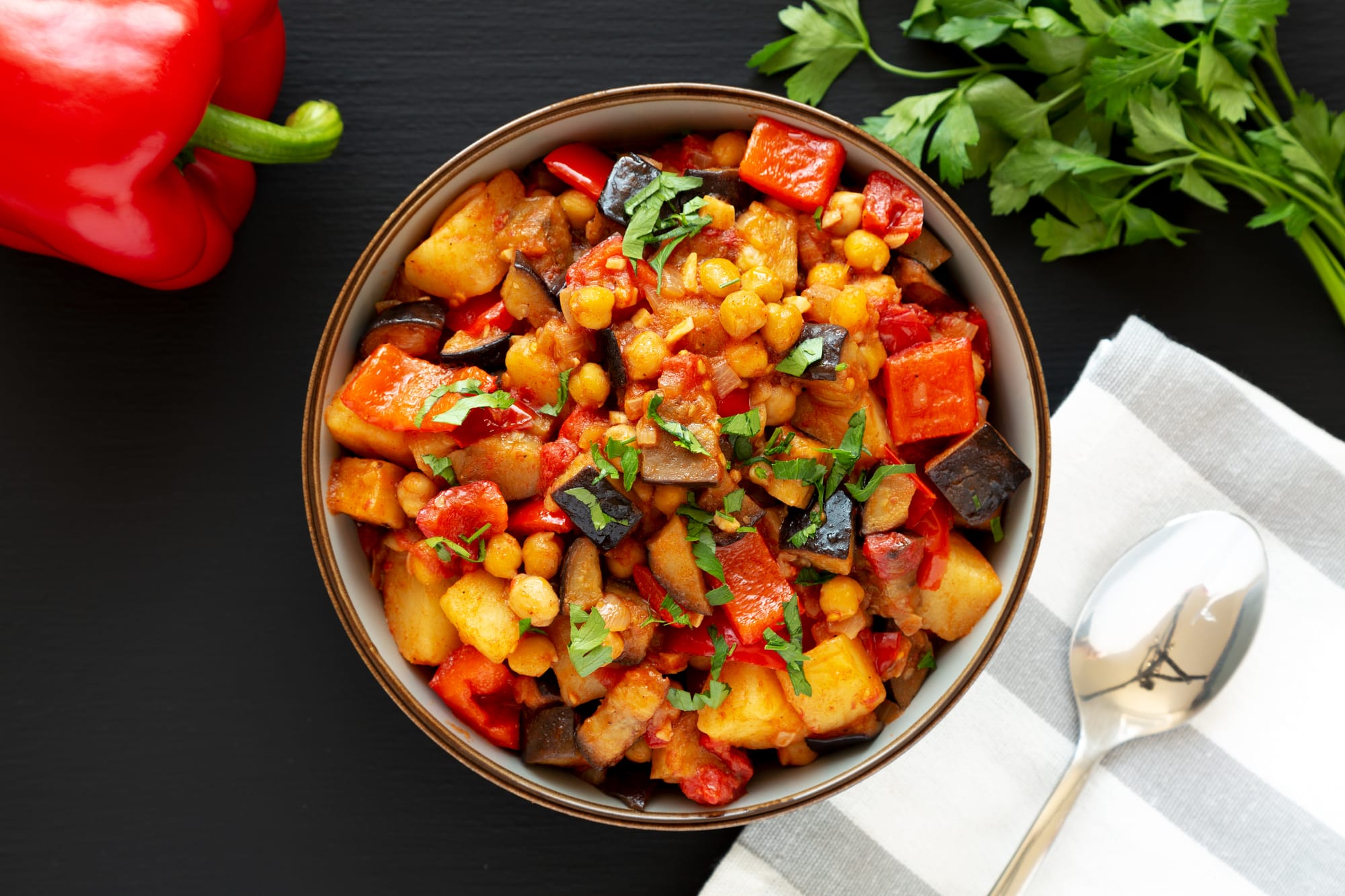 Aubergine, Tomato and Chilli Winter Stew