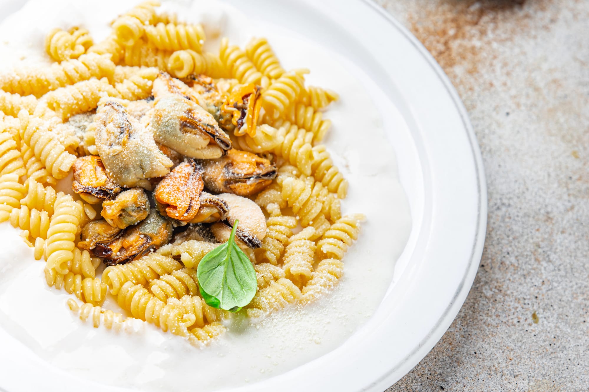 Tahini, Mushroom and Pistachio Fusilli