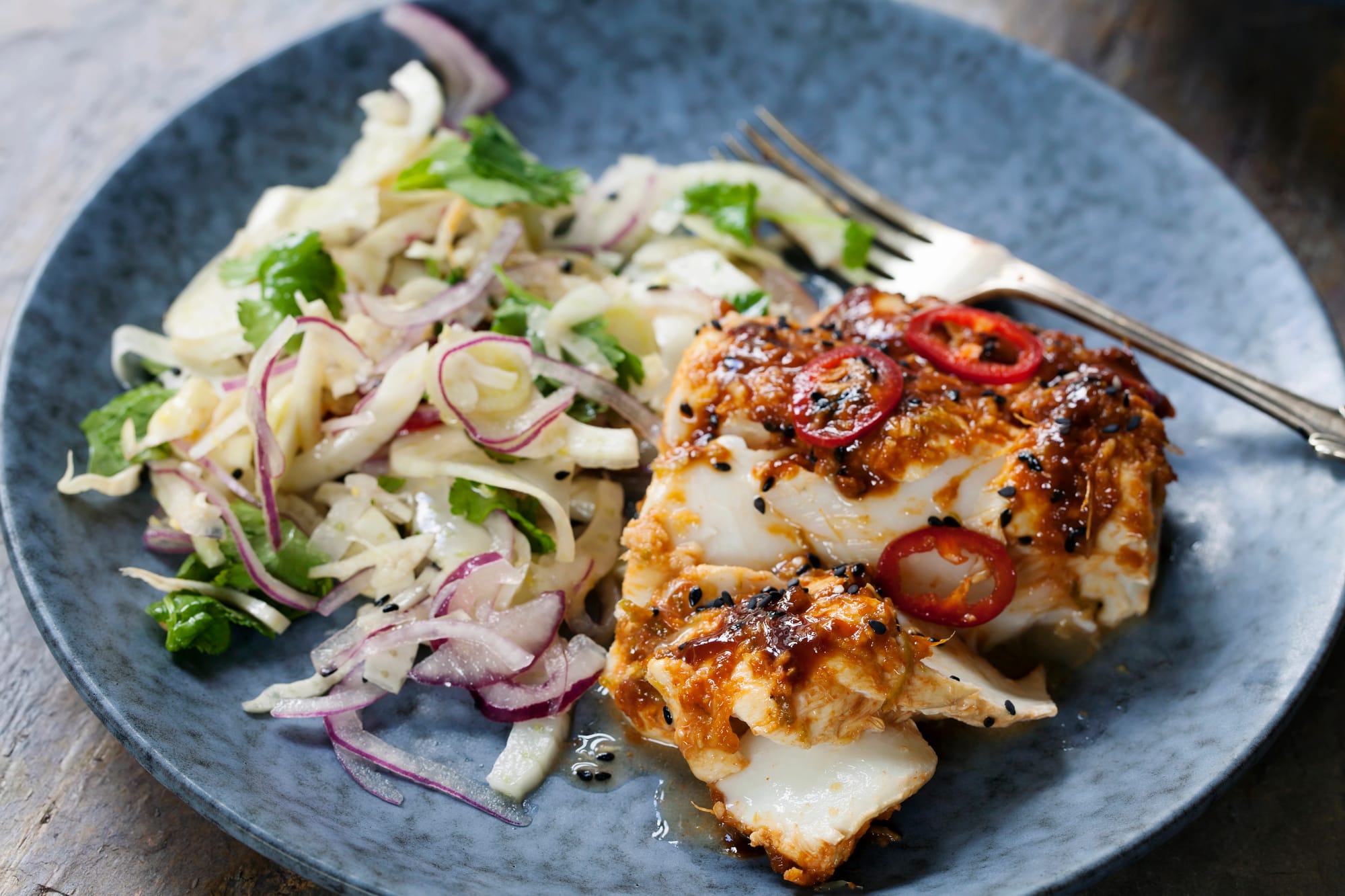 Ginger Cod with Spring Onions