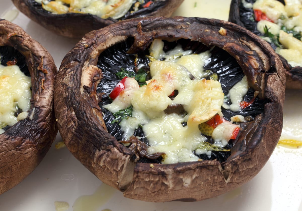 Portobello Mushrooms with Halloumi