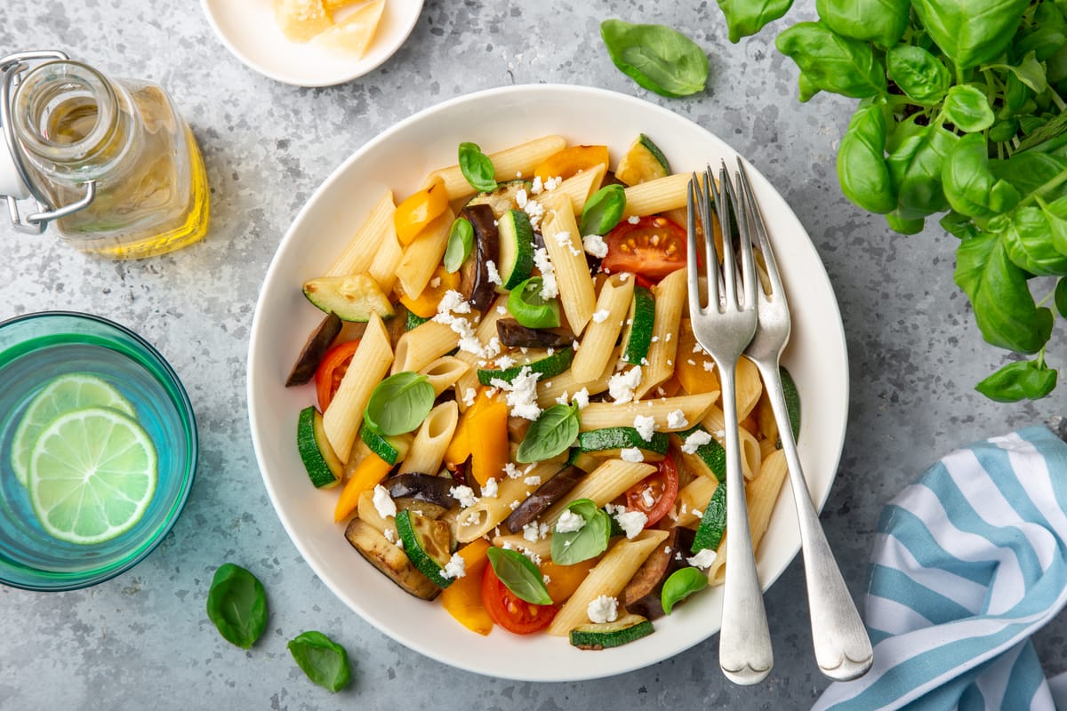 Goat’s Cheese and Aubergine Penne