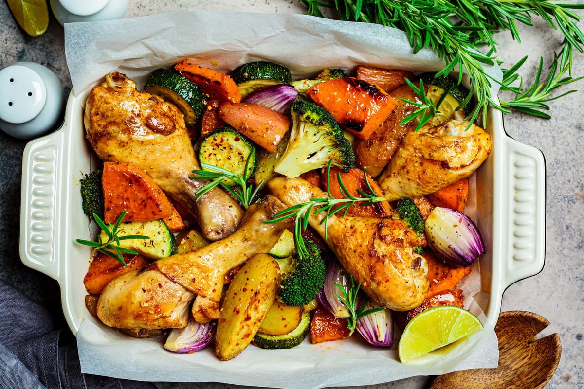 Mediterranean Chicken Drumstick Bake