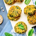 Chickpea Fritters with Zucchini/Courgette salad