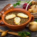 Red Onion Soup with Camembert Toast