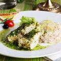 Sea Bass with Pesto Dressing
