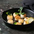 Scallops with Oyster Dressing