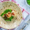 Scallops with Coriander and Mint Chutney