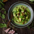 Gnocchi with Bacon and Spinach Pesto