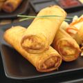 Salmon and Mushroom Spring Rolls