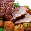 Slow Roast Lamb Shoulder with Potatoes and Gravy