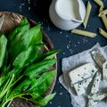 Penne with Gorgonzola, Bacon, and Spinach