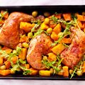 Roast Chicken with Squash and Walnuts