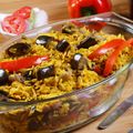 Eggplant and Artichoke Spanish Rice