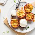 Caramelised Nectarines with Frozen Raspberries