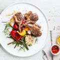 Lamb Chops with Feta and Zucchini Salad