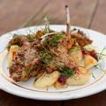 Rack of Lamb with Green Olive Potatoes