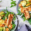 Courgette, Halloumi, and Caper Salad